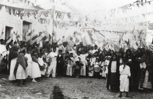 Apoteosis por el regreso del sacerdote al finalizar la Guerra Cristera en San Marcos, Jalisco, [1929 ca.]